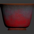 Vibrant Red And Blue Gradient Glossy Ceramic Bowl With Reflective Surface For Daily Use 3d model