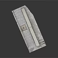 Textured Stone Slab Terrain Structure Featuring Platform Steps And Rectangular Area