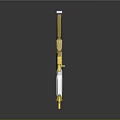 Futuristic Gun With Gold Black Purple And White Sleek Streamlined Design Reflective Surface