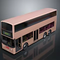Rose Gold Toyota Double Decker Bus With Dark Windows And Digital Route