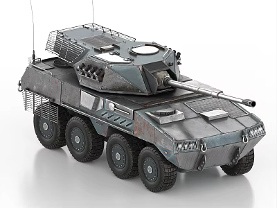 Wheeled Tank Wheeled Battle Vehicle Main Battle Tank 3d model