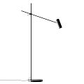 Minimalist Floor Lamp with Adjustable Metal Arm and White Cylindrical Base Design