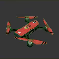 Stylish Pink Drone Design Featuring DHL Logo Cartoon Character And Propellers