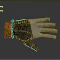 3D Rendered Black And White Protective Work Glove With Orange Wrist Detail