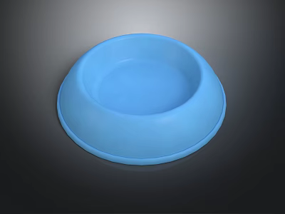 Blue Plastic Pet Bowl For Feeding Dogs And Cats At Home 3d model