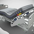 Adjustable Medical Bed With Inflatable Mattress Control Panel And Mobile Wheels 3d model