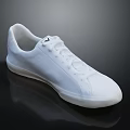 White Casual Sneakers With Classic Lace Up Design And Clean Minimalist Look