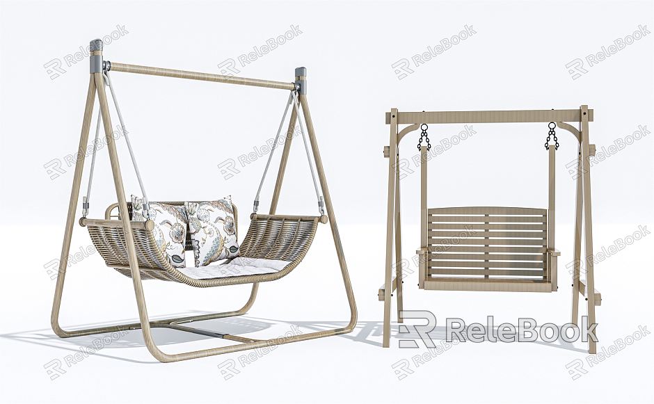 Modern Swing Chair Swing Swing Combination Wooden Swing Outdoor Swing Hanging Chair model