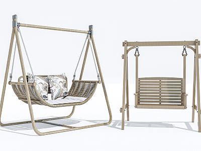 Modern Swing Chair Swing Combination Wooden Swing Outdoor Swing Hanging Chair model