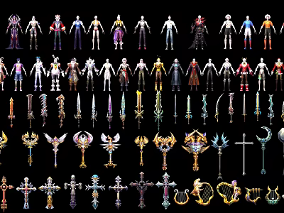 Modern Game Character Weapon 3d model Modern Game Character Weapon 3d model