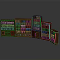 Wooden Bookcase Furniture Multiple Units With Shelves Drawers And Doors For Home Library Storage