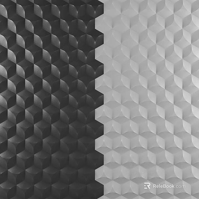 Wall Surface With Hexagonal Three Dimensional Modules Dark Gray And Light Gray Contrast Geometric Pattern 3d model 