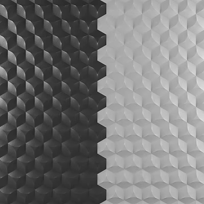 Wall Surface With Hexagonal Three Dimensional Modules Dark Gray And Light Gray Contrast Geometric Pattern 3d model