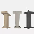 Three Stylish Podiums with Wooden Gray and Black Finishes for Public Speaking