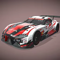 Toyota Gazoo Racing Race Car With White Red Livery Rear Wing And Number 71
