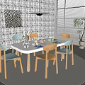 Children's Table and Chair Combination Casual Table and Chair Game Table and Chair 3d model