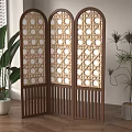 Retro Middle Ancient Screen Middle Ancient Screen Wooden Screen Rattan Screen 3d model