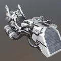 Futuristic Sci Fi Motorcycle With Multiple Cannons Mechanical Design And Glowing Blue Light Elements 3d model