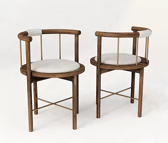 New Chinese Dining Chair Tea Chair Tea Seat Leisure Chair Coffee Chair 3d model