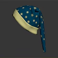 Stylish Blue Hat With Yellow Stars And Yellow Trim Design For Casual Look