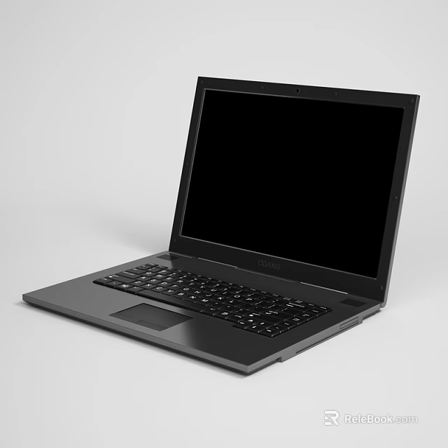 Black Modern Laptop Featuring Sleek Design With Black Screen Keyboard And Touchpad 3d model 