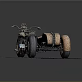 Retro motorcycle side car partial bucket motorcycle partial bucket 3d model