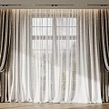 Elegant Curtain Design With Double Layer Sheer Panels And Large Window