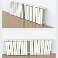 Modern White Wall Mounted Radiator Design In Room With Wooden Floor