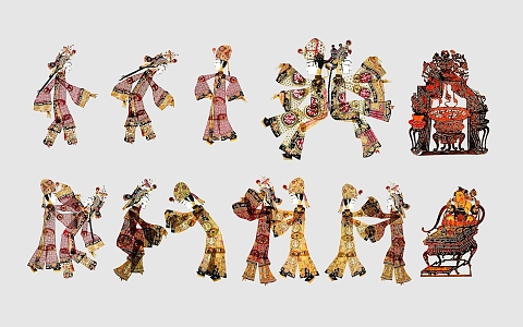 Shadow Play Decoration Chinese Style Traditional Quintessence Shadow Play Costume Characters 3d model