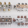 Modern Conference Table and Chair 3d model