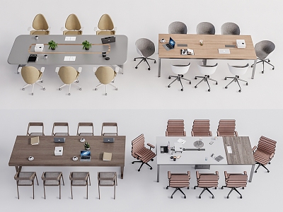 Modern Conference Table and Chair 3d model