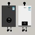 Midea Grey And White Water Heaters With Digital Temperature Displays Wall Mounted For Home