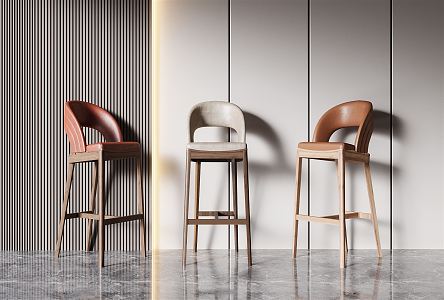 Modern Bar Chair Bar Chair Combination 3d model