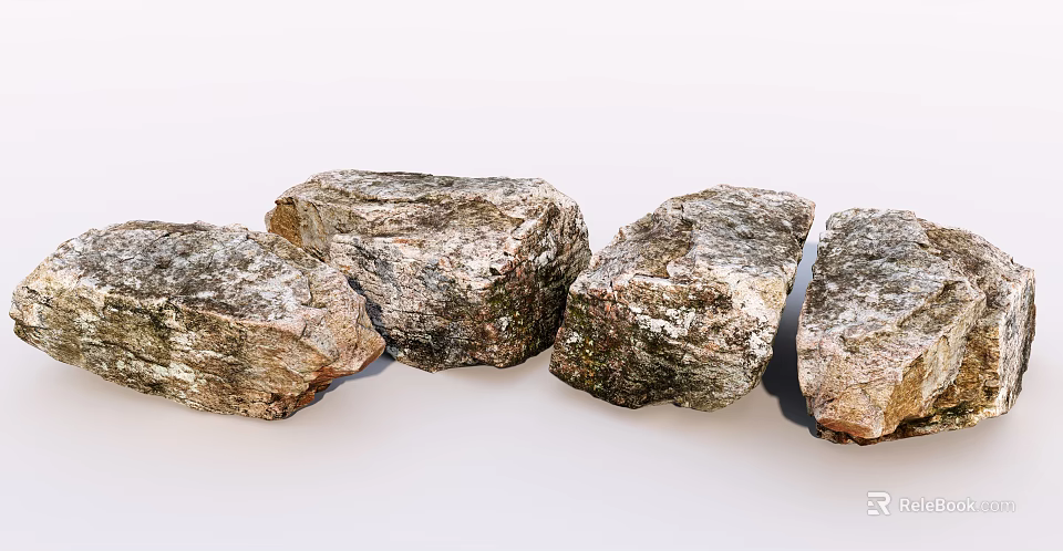 Natural Stone And Wooden Elements With Rustic Texture For Decor Projects 3d model