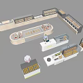 Cake Freezer Bakery Equipment Cake Bread Display Cabinet 3d model
