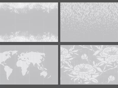 Diverse Design Wall Paneling With Textured Patterns World Map And Floral Prints 3d model