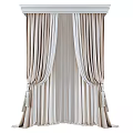 Elegant Beige Pleated Curtains With Soft Fabric And Decorative Tassels