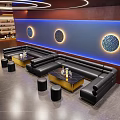 Luxury Black Leather Booth Sofa And Golden Coffee Table Set For Modern KTV Bar Lounge