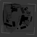Firearm Accessories Display With Pistol Bullets Colorful Boxes And Parts