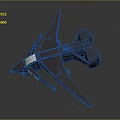 Futuristic Spacecraft 3D Model With Sharp Nose And Wing Structure For Space Exploration
