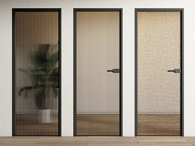 Modern swing door Changhong glass door glass single door bathroom door 3d model