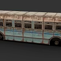 Old Rusted Blue And Brown Vintage Bus With Classic Exterior Design Elements