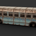 Bus Scrap Car Abandoned Doomsday Bus Doomsday Bus Industrial Wind Car Frame Car 3d model