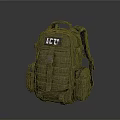 Military Green Backpack With JCTG Logo Durable Design And Multiple Pockets 3d model