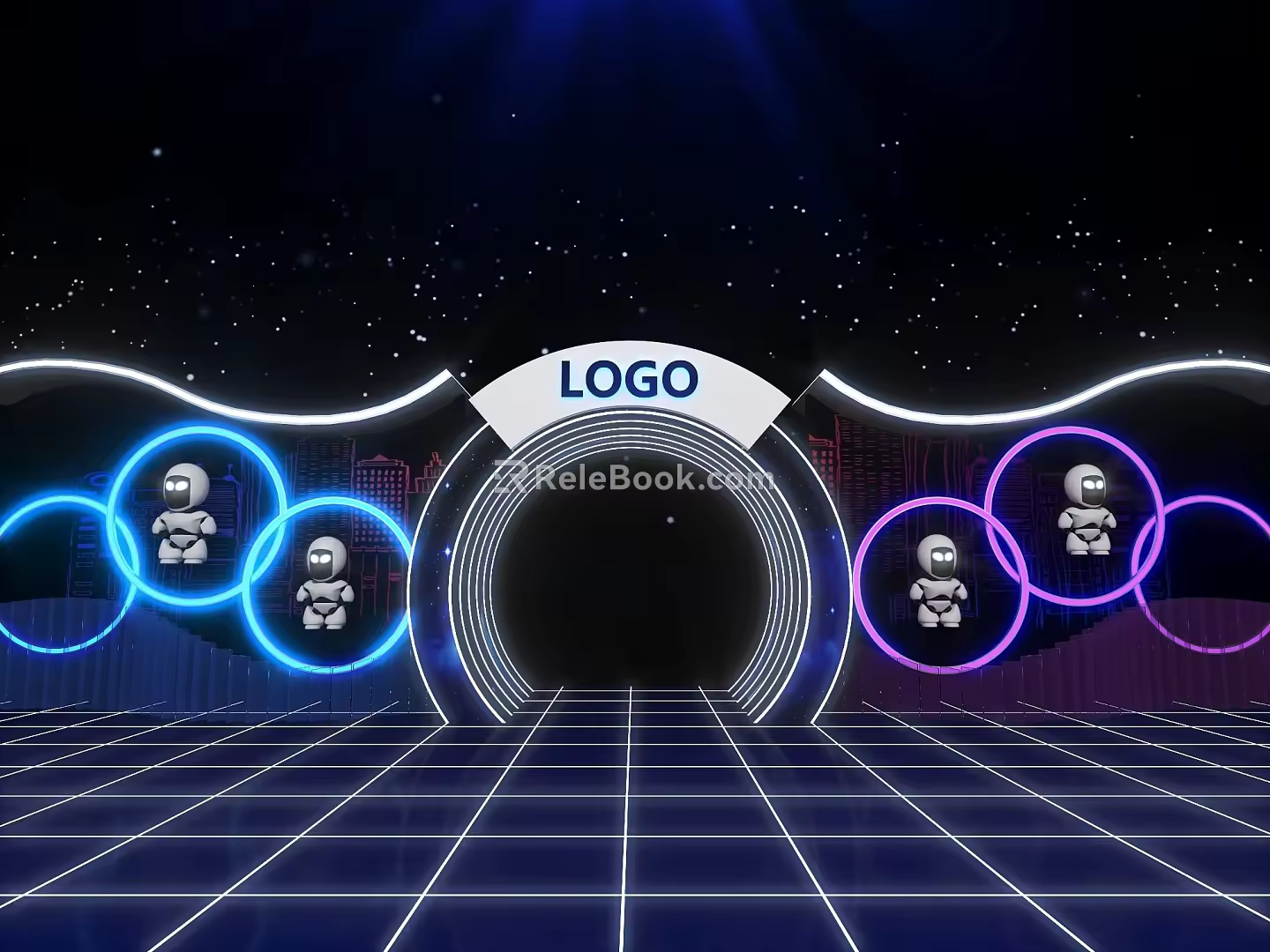 Science and Technology Future Event Conference Door Head Passage Tunnel US Chen Robot Display Roadshow Flash Shop 3d model