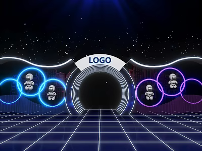 Science and Technology Future Event Conference Door Head Passage Tunnel US Chen Robot Display Roadshow Flash Shop 3d model