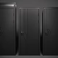 Modern Black Security Doors With Different Sleek Designs And Secure Lock Systems 3d model