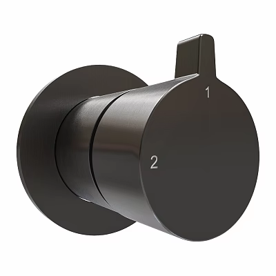Black Adjustable Control Knob With Digital Numbers 1 And 2 Modern Design 3d model