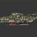 Camouflage Airplane Model Set With Red Toy Figure Car And White Circular Sign