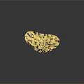 Golden Heart Shaped Decorative Household Item Featuring Hollow Glossy Texture And Surface Details
